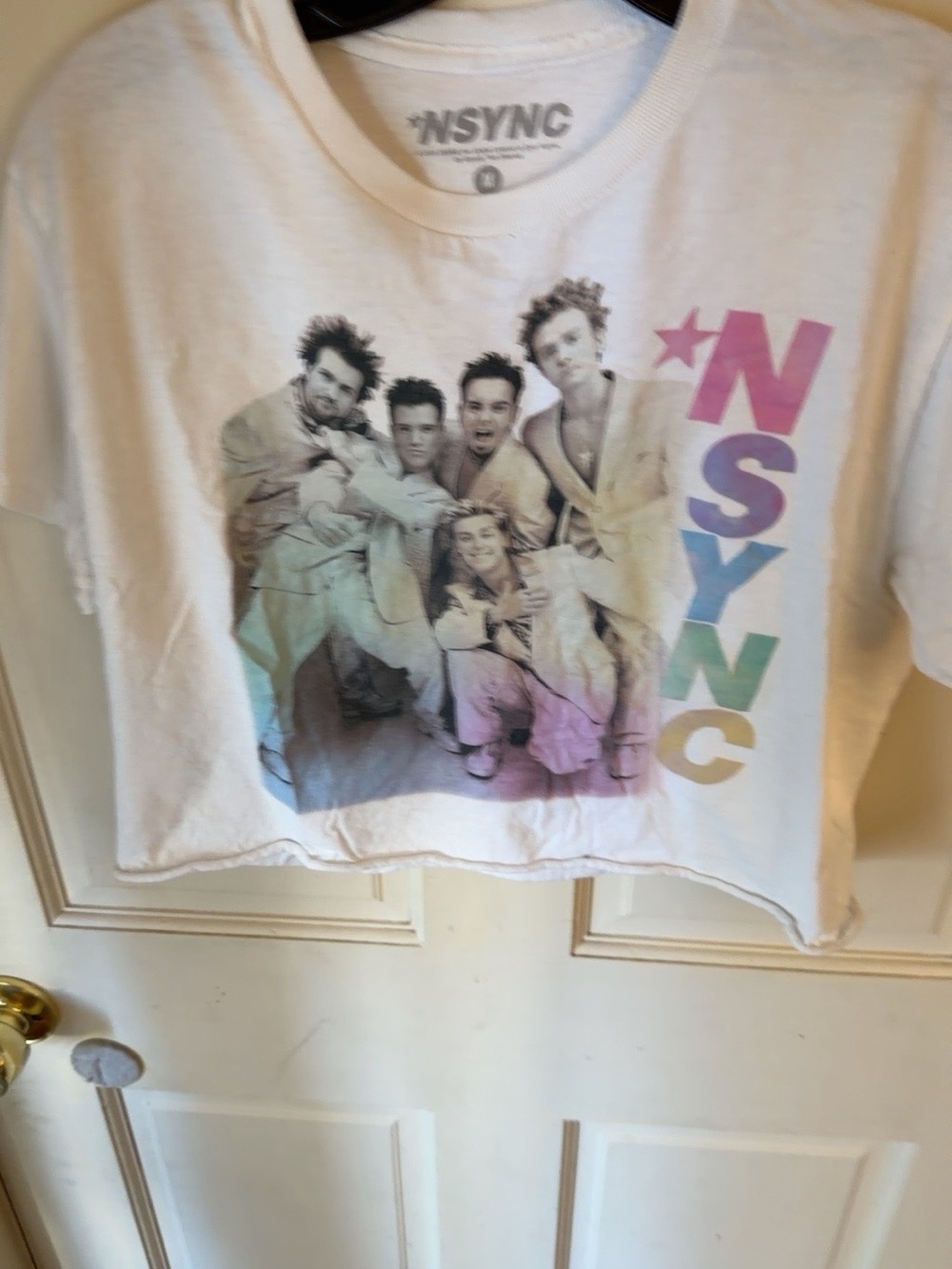 NSYNC White Graphic Tee with Pastel Logo